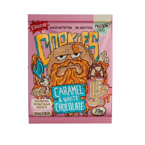 LifeLike Cookies Crunchy caramel white chocolate 70 g