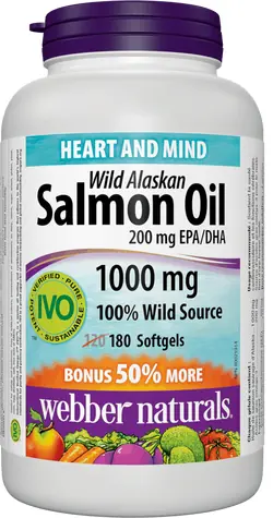 Webber Naturals Omega 3 w Fish Oil Bonus IVO 180 tabs