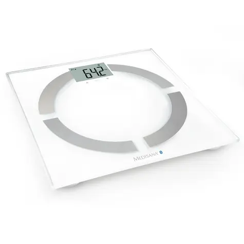 Rozbaleno - Medisana BS 444 Connect bílá / osobní váha / LCD / BT / nosnost až 180 kg / měření tuku a vody v těle / rozbaleno