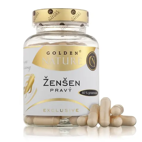 Golden Nature Exclusive Ženšen pravý 80% ginsenosidů 100 cps.