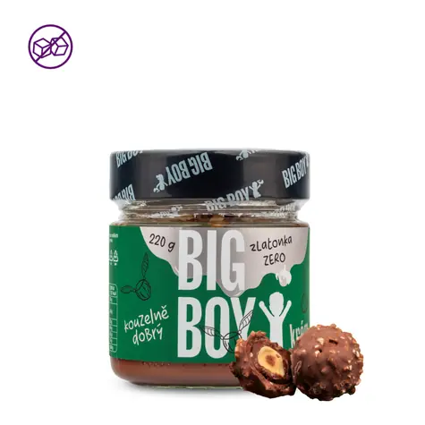 BIG BOY® Zlatonka zero - Lískový krém s březovým cukrem a kousky křupavých oříšků  220g