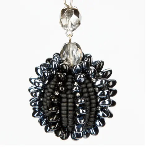 Přívěsek Dia Extravagance / Black Diamond / Skleněné perličky / Rokajl / Malá dárková krabička