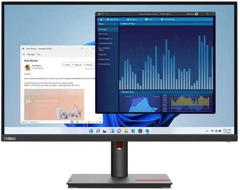 27" Lenovo ThinkVision T27p-30 černá / IPS / 3840 x 2160 / 4ms / 350cd / 1300:1 / DP+HDMI+USB / VESA / Pivot