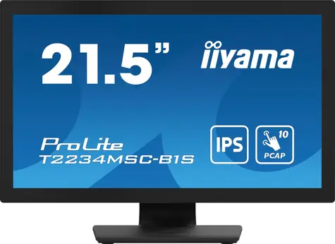 21.5" IIYAMA T2234MSC-B1S / IPS / 1920x1080 / 1000:1 / 350cd-m2 / 8ms / HDMI+DP+VGA / repro / VESA 