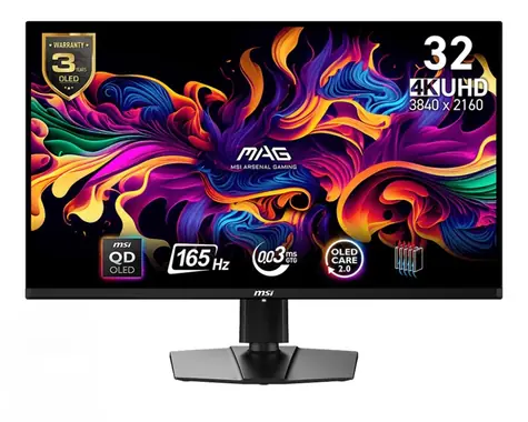 31.5" MSI MAG 321UP QD-OLED černá / 3840 x 2160 / QD-OLED / 16:9 / 0.03ms / 1000cd-m2 / HDMI + DP + USB-C / VESA 
