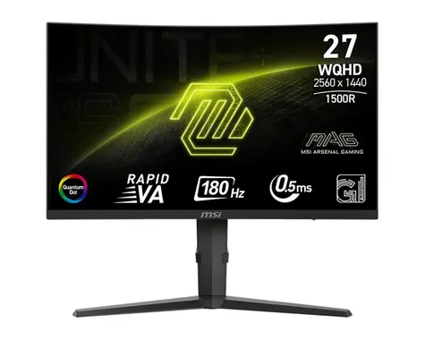 27" MSI MAG 275CQRF QD E2 černá / LED / 2560 x 1440 / VA / 16:9 / 0.5ms / 5000:1 / HDMI+DP+USB-C / VESA