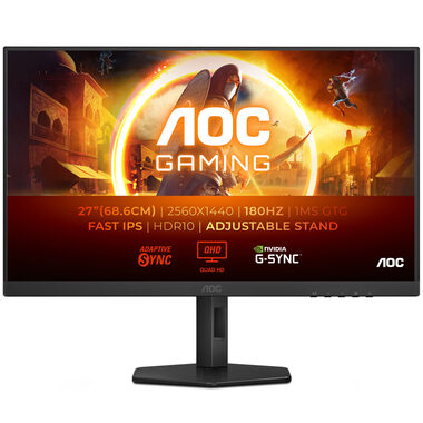 27" AOC Gaming Q27G4XF černá / IPS / 2560x1440 / 16:9 / 1ms / 80mil:1 / 300cd-m2 / HDMI + DP / VESA