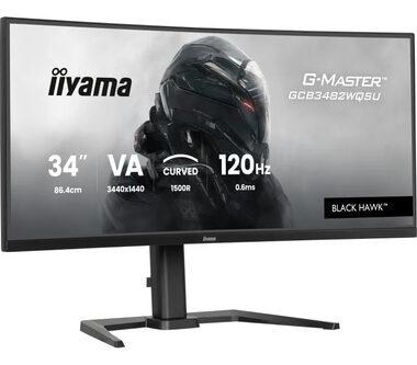34" IIYAMA G-Master GCB3482WQSU-B1 Black Hawk černá / VA / 3440 x 1440 / 21:9 / 0.6ms / 3000:1 / 500cd / HDMI / DP