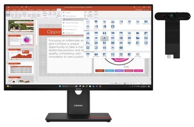27" Lenovo ThinkVision T27-40 s MC60 černá / IPS / 1920×1080 / 4ms / 1500:1 / 300cd-m2 / HDMI+DP+VGA / VESA / Pivot