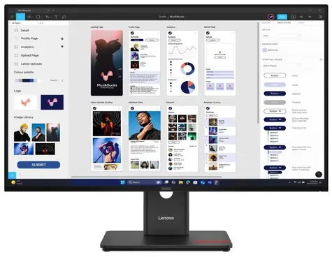 31.5" Lenovo ThinkVision T32UD-40 černá / IPS / 3840x2160 / 4ms / 1500:1 / 350cd-m2 / DP+HDMI / LAN / Pivot / VESA