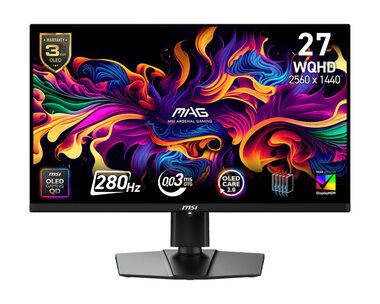 26.5" MSI MAG 271QP X28 černá / QHD / QD-OLED / 16:9 / 0.03ms / 1500000:1 / 450cd-m2 / HDMI+DP+USB-C / VESA