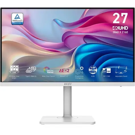 27" MSI Modern MD272UPHW bílá / IPS / UHD / 16:9 / 4ms / 1000:1 / 400cd-m2 / HDMI+DP+USB-C / VESA