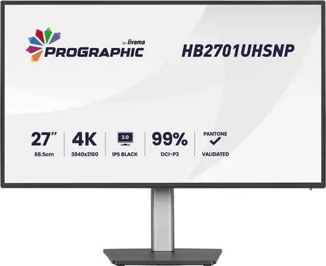 27" IIYAMA ProGraphic HB2701UHSNP-B1 černá / LED / IPS / 3840 x 2160 / 16:9 / 4 ms / 3000:1 / 450cd-m2 / VESA