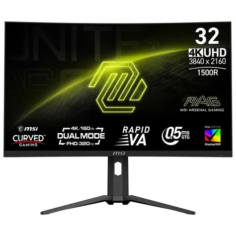 31.5" MSI MAG 321CUPDFDE černá / 3840 x 2160 / VA / 16:9 / 0.5ms / 3000:1 / 350cd-m2 / HDMI + DP + USB-C / VESA