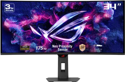34" ASUS XG34WCDG černá / VA / 3440 x 1440 / 21:9 / 0.03ms / 1500000:1 / 250cd-m2 / DP+HDMI+USB-C / VESA
