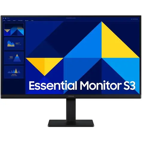 24" SAMSUNG Essential S3 černá / IPS / 1920x1080 / 16:9 / 5ms / 1000:1 / 250cd-m2 / HDMI + VGA / VESA