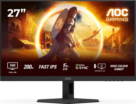 27" AOC Gaming 27G4HRE černá / IPS / 1920x1080 / 16:9 / 1ms / 1000:1 / 300cd-m2 / HDMI + DP / VESA