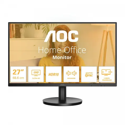 27" AOC U27B3A černá / IPS / 3840x2160 / 16:9 / 4ms / 1000:1 / 350cd-m2 / HDMI + DP / VESA