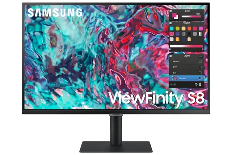 27" SAMSUNG ViewFinity S8 S27B800TGU černá / IPS / 3840x2160 / 16:9 / 5ms / 1000:1 / 350cd-m2 / HDMI + USB-C(TB) / VESA
