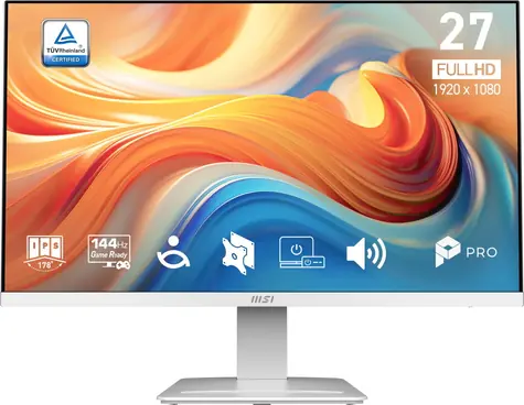 27" MSI PRO MP273W E14A bílá / IPS / FHD / 16:9 / 4ms / 1500:1 / 250cd-m2 / HDMI + DP / VESA