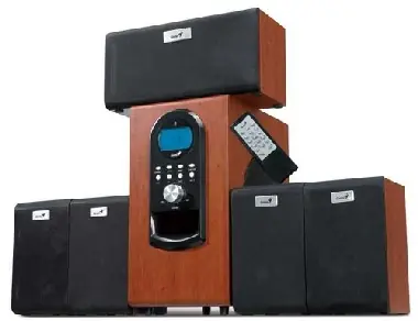 Genius repro SW-HF 5.1 6000, 200W RMS, LCD displej, dark wood