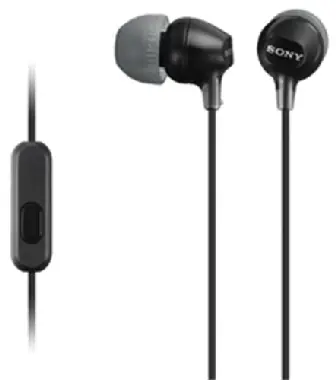 SONY MDR-EX15AP Černá / Sluchátka do uší s mikrofonem