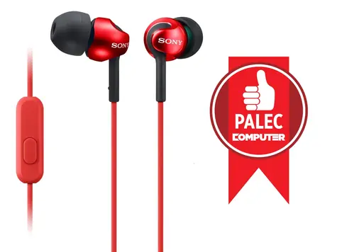 SONY MDR-EX110AP Červená / Sluchátka do uší s mikrofonem