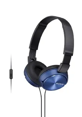 SONY MDR-ZX310AP Modrá / Sluchátka s páskem / vestavěný mikrofon / 30mm reproduktory / 98 dB