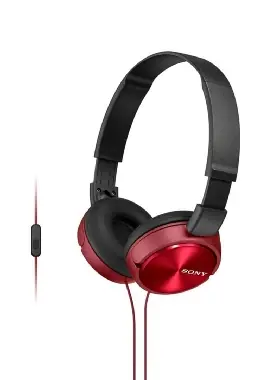 SONY MDR-ZX310AP  Červená / Sluchátka s páskem / vestavěný mikrofon / 30mm reproduktory / 98 dB
