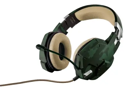 Trust GXT 322C Dynamic Headset / Sluchátka s mikrofonem / zelená kamufláž