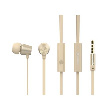 SWISSTEN Earbuds Dynamic YS-500 zlatá / Sluchátka s mikrofonem / 3.5mm Jack / 1.2m