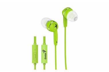GENIUS sluchátka HS-M320 zelená / s mikrofonem / 4pin 3.5mm jack