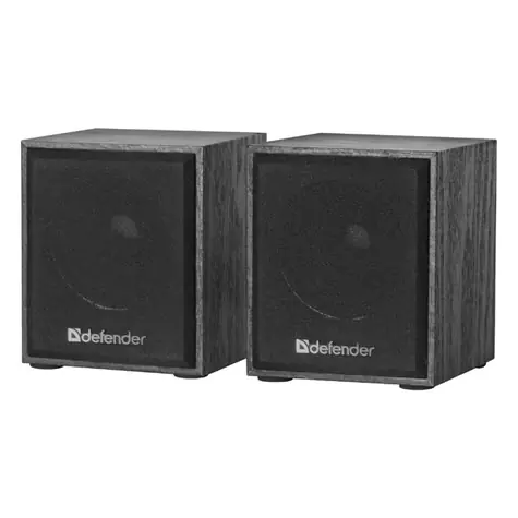 Defender SPK 230 reproduktory 2.0 / 2x 2W / regulace hlasitosti / USB+3.5mm / dřevěné / černá