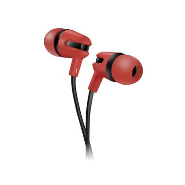 CANYON CNS-CEP4R / sluchátka s mikrofonem / plochý kabel / 3.5 mm jack / červená
