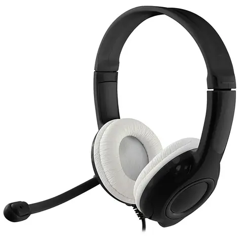 Media-Tech EPSILION černo-bílá / sluchátka s mikrofonem / USB / 1.9 m