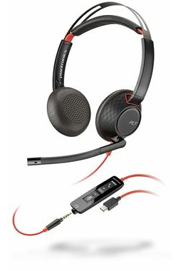 Plantronics BLACKWIRE C5220 černá / Duo náhlavní souprava / USB & 3.5mm jack / 2.2 m