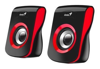 Genius SP-Q180 černo-červená / 2.0 / 6W / USB napájení / ovladač hlasitosti / 3.5 mm jack