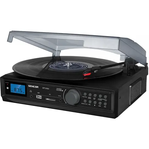 SENCOR STT 212U / Gramofon / Bluetooth / USB / SD / FM radio / 2x 5W RMS