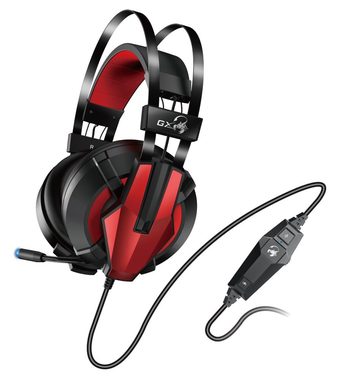 Genius GX GAMING HS-G710V černá-červená / Herní sluchátka s mikrofonem / 7.1 / vibrační / USB / ovládání hlasitosti