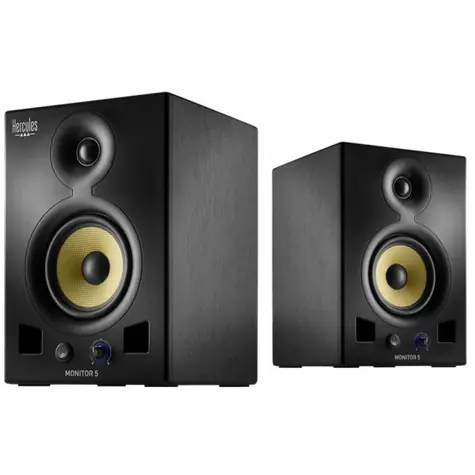 Hercules Monitor 5 / aktivní reproduktory / 2.0 / 2x 80W RMS / RCA / XLR / 6.35 jack / černá