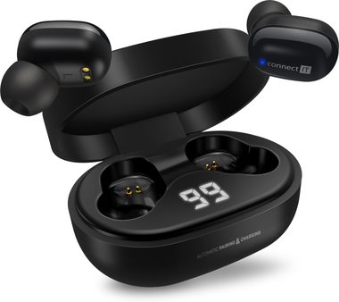 CONNECT IT True Wireless SensorTouch černá / Bezdrátová sluchátka s mikrofonem / Bluetooth 5.0