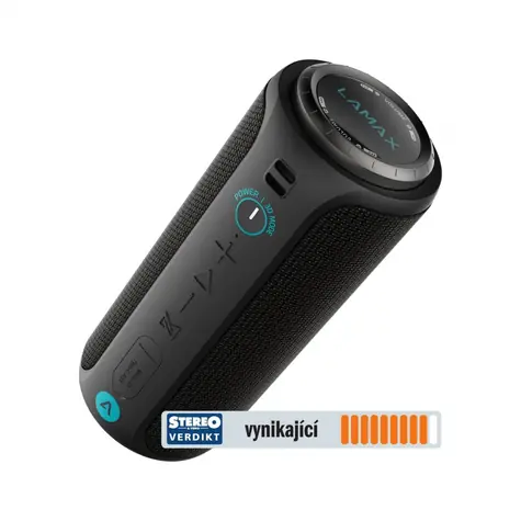 LAMAX Sounder2 / Bluetooth reproduktor / BT 5.0 / IP67 / 3.5 mm jack / TWS / NFC / USB-C / Micro SD / handsfree / černá