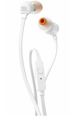 JBL T110 bílá / sluchátka s mikrofonem / 3.5mm jack