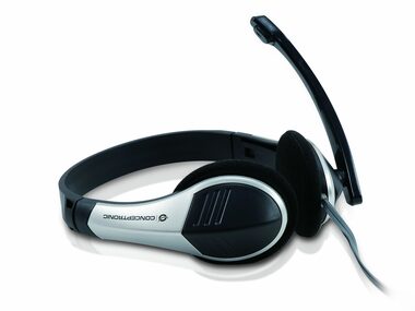 Conceptronic CCHATSTAR2 stříbrná / sluchátka s mikrofonem / 3.5mm jack