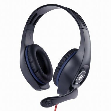 Gembird GHS-05-B černo-modrá / sluchátka s mikrofonem / 3.5 mm jack / kabel 2 m