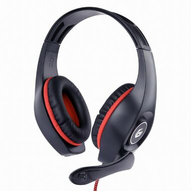 Gembird GHS-05-R černo-červená / sluchátka s mikrofonem / 3.5 mm jack / kabel 2 m