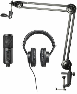 AUDIO-TECHNICA sada Content Creator / Mikrofon ATR2500x + Sluchátka ATH-M20x + rameno mikrofonu