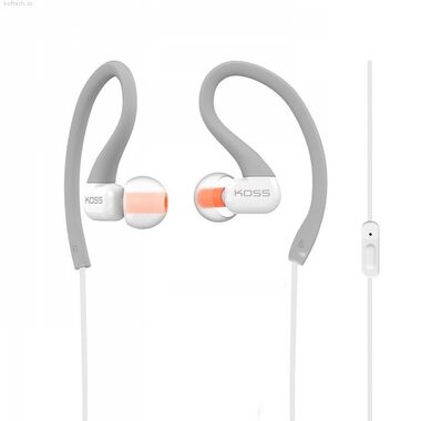 KOSS KSC32i šedá / Sportovní sluchátka s mikrofonem / 3.5mm jack / 1.2m / bez kódu