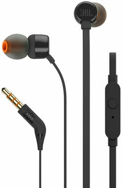 JBL T160 černá / sluchátka s mikrofonem / špunty / 3.5mm jack