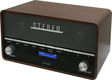 Denver DAB-36 dřevo / stolní rádio / DAB+ / Bluetooth / hodiny a budík
